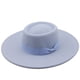 thumbnail image 3 of Sombrero de jazz de ala ancha de lana de otoño e invierno de 9,5 cm para hombres y mujeres, sombrero de fieltro negro con parte superior cóncava, 3 of 6