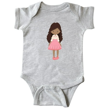 

Inktastic African American Girl Fashion Girl Pink Pearls Gift Baby Girl Bodysuit