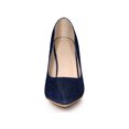 thumbnail image 6 of BLISSFUL STEP Women's Dress Shoes Glitter Pointed Toe Stiletto Heels Slip On Dress Pumps Dark Blue 8.5, 6 of 8