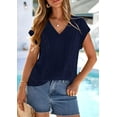 thumbnail image 3 of PRETTYGARDEN Spring Tops for Women Summer Fashion Clothes Dressy Casual Blouses Cap Sleeve V Neck Shirts Work Outfits, 3 of 10