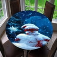 thumbnail image 4 of Mantel de Navidad perfecl Cubierta de mesa elástica redonda Snowman_B, 4 of 8