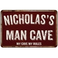 thumbnail image 1 of NICHOLAS'S Man Cave Red Grunge Gift Sign 12 x 18 Matt Finish Metal Sign 112180003476, 1 of 1