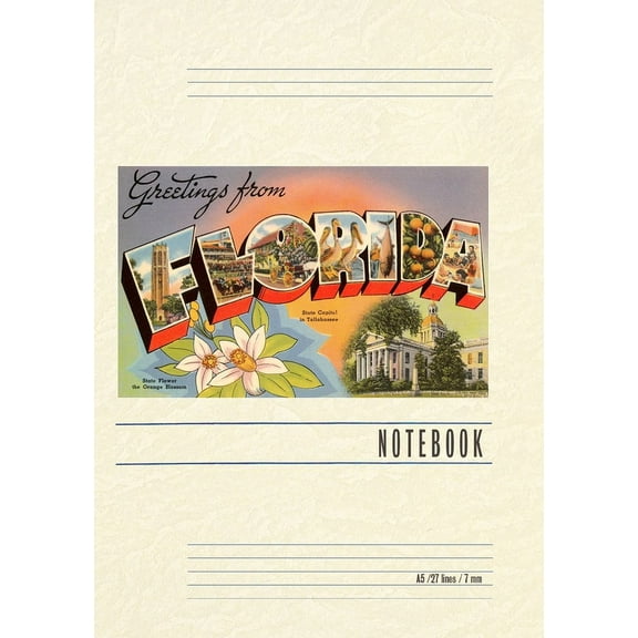 Vintage Lined Notebook Greetings from Florida (Paperback)