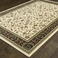 thumbnail image 4 of HomeRoots 509112 10 x 13 ft. Ivory & Black Oriental Power Loom Stain Resistant Rectangle Area Rug, 4 of 5