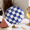 thumbnail image 3 of Ozarke Royal Blue Check Plate Set, Fine Bone China (Set of 12), 3 of 10
