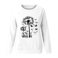 thumbnail image 4 of Raeneomay Long Sleeve Shirts for Women Womens Casual Long Sleeved Round Neck Hooded Printed Shoulder SweatShirt, 4 of 4