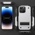 thumbnail image 6 of Dteck for iPhone 14 Pro Max Rugged Case with Kickstand, Military Grade Drop Protection Durable Touch Hard Shockproof TPU Bumper Case Cover for iPhone 14 Pro Max, White, 6 of 7