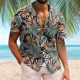 thumbnail image 2 of Camisa De Botones Para Hombre Hombres Casual Manga corta Primavera Verano Turndown Neck 3D Impreso Camisas Moda Top Blusa Camisas (Green, S), 2 of 4
