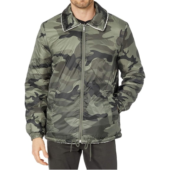 UGG Mens Mace Reversible Faux-Sherpa Jacket Medium Green Camo - NWT $224