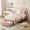 Pink, variant on Ataucjin Twin Platform Bed Frame, Twin Size Bed Frame with Bear-Shaped Design Adjustable Headboard and Drawer, Velvet Upholstered Bed Frame with RGB LED Lights, Noise Free, No Box Spring Needed