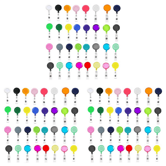 150 Pcs Retractable Badge Reel Clips Holder Mixed Solid Color Nurse Students Doctor ID Badge Holder for Hanging ID Card