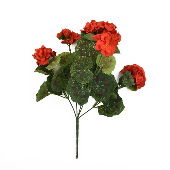 Ruibeauty Fleurs en Géranium Artificiel Plantes Artificielles Fleur Artificielle, Rouge