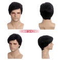 thumbnail image 4 of SGACAI Peluca corta ondulada para hombre adulto guapo, color negro natural, para fiesta de cosplay, cabello completo en capas., 4 of 6