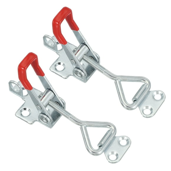 Uxcell Toggle Latch Clamp 4001 Style, Carbon Steel Adjustable Toggle Clamp with Lock Hole 220Lbs Bearing Silver 2 Pcs