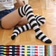 thumbnail image 2 of Medias de moda para mujer, calcetines hasta la rodilla, calcetines japoneses hasta el muslo, calcetines altos a rayas, calcetines de colores, 2 of 6