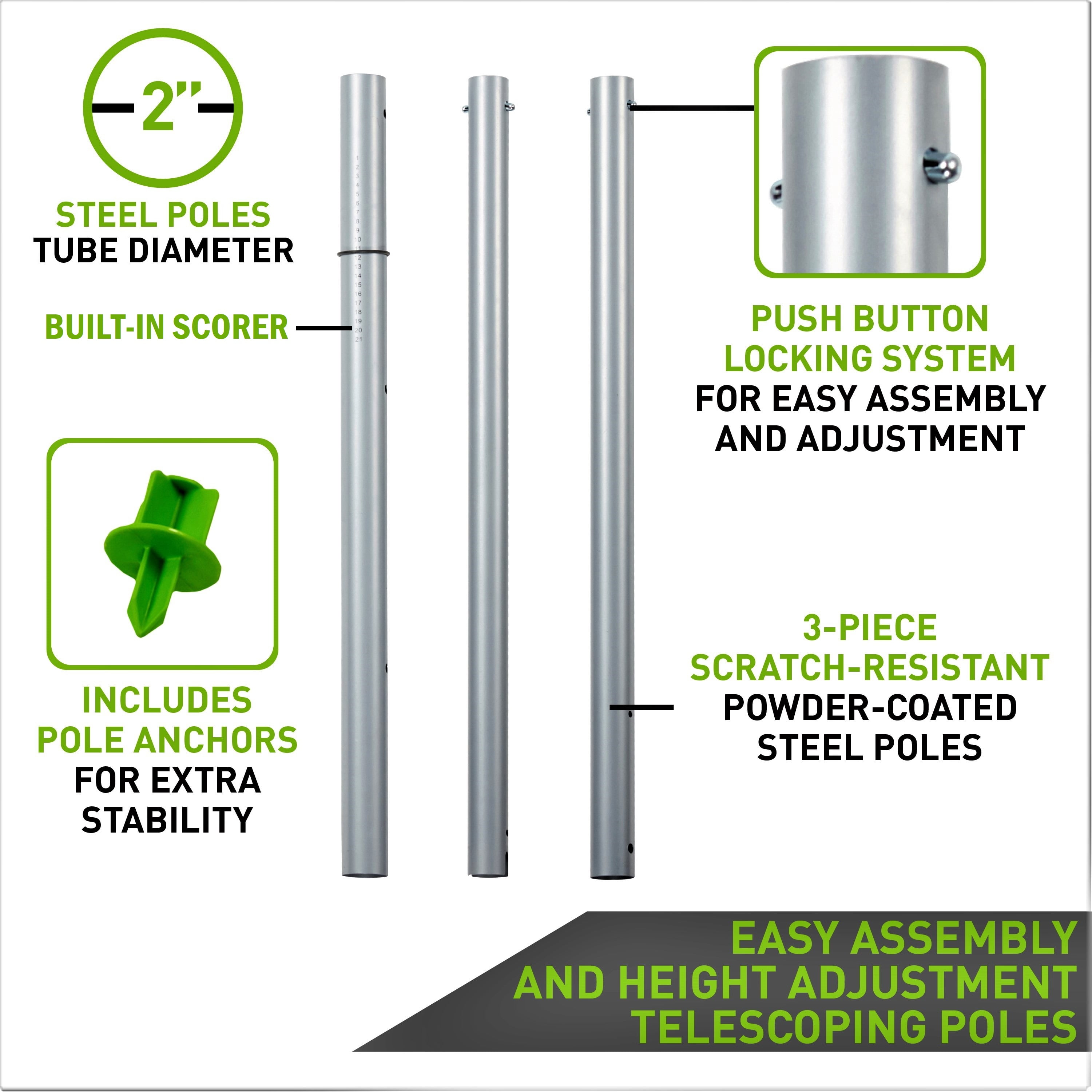 badminton pole specifications