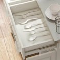 thumbnail image 5 of Topcobe Rolling Kitchen Island with Sleek Stainless Steel Top, Dual Storage, Spice & Knife Rack, & Soft Towel Holders, Cream White, Perfect for Kitchen or Dining Space, 5 of 11
