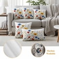 thumbnail image 2 of 2 Pack Outdoor Waterproof Throw Pillow Covers,Spring Colorful Blooming Flowers Leaves Decorative Patio Pillowcases for Chair Couch Sofa 16x16in, 2 of 9