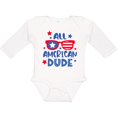 thumbnail image 3 of Inktastic 4th of July All American Dude with Red and Blue Glasses Boys Long Sleeve Baby Bodysuit, 3 of 5