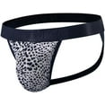 thumbnail image 3 of JOCKMAIL Mens Sexy Thong Underwear Low Rise Leopard Pattern Playful Printed Men's Jockstraps Athletic Supporters, 3 of 7