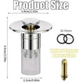 thumbnail image 3 of Wildspress Sink Stopper, c Drain Stopper, Conceptan Bathroom Sink Stopper Hair Catcher, Universal Sink Drain Stoppers, Pop Up Drain Plug Filter, Removable Filter Basket, 3 of 7