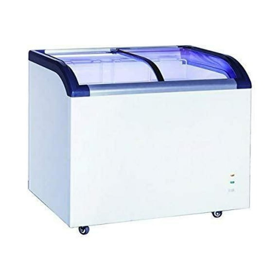 Adcraft BDCF-6-CG Black Diamond Chest Freezer, 6.4-Cubic Feet, Curved Sliding Glass Lid, 115v