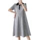 thumbnail image 1 of Mujeres Vestido Pantalones Manga Corta Solapa Suelta Casual Y Cómodo Vestido de Maternidad Casual, 1 of 5