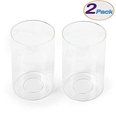 2 Pack Clear Glass Lamp Shades Fixture, Colored Glass Cylinder Lamp Shades