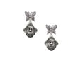 thumbnail image 2 of Delight Jewelry Silvertone Large Pirate - Mascot Silvertone Antiqued Butterfly Post Earrings, 2 of 4