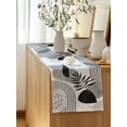 thumbnail image 5 of Table Runner 36 Inches Long for Kitchen Dining, Grey Boho Geometric Dresser Scarf Farmhouse, Dining Table Decorations for Wedding/Parties, Vintage Ethnic Abstract Lines Leaves 13 x 36 In, 5 of 8