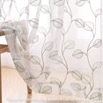 thumbnail image 6 of Curtainking Kitchen Curtains 26x45 inch Leaf Embroidered Sheer Curtains Kitchen Windows Cafe Curtains Rod Pocket 2 Panels Sage on White, 6 of 6