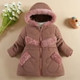 thumbnail image 4 of Girls Winter Coat Long Sleeve Furry Hooded Warm Stylish Pearls Down Jackets Toddler Jacket RD1 6 Months-12 Months, 4 of 4