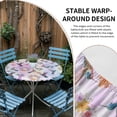 thumbnail image 2 of Pink Purple Hummingbird Round Tablecloth for 55-60 Inch Tables,Fitted Table Cover with Elastic Edge,Spring Watercolor Flowers Leaf Plant Waterproof Outdoor Table Cloth Protector for Patio Dinner, 2 of 9