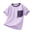 thumbnail image 6 of Eltusu Boys Athletic Shirts, Crewneck Cotton Active Casual Short Sleeve T-Shirts Purple Size 7-8 T, 6 of 7