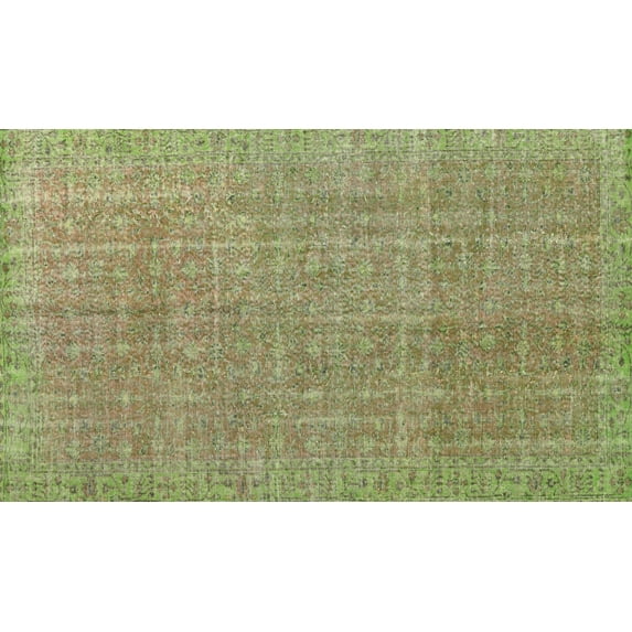 Ahgly Company Machine Washable Indoor Rectangle Contemporary Avocado Green Area Rugs, 6' x 9'