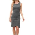 thumbnail image 2 of Fankiway Robe Plissée pour Femmes Révélant la Poitrine Irrégulière Sexy Sans Manches Ajustée Jupe Courte Robes d'Été pour Femmes Sans Manches Grande Taille, 2 of 9