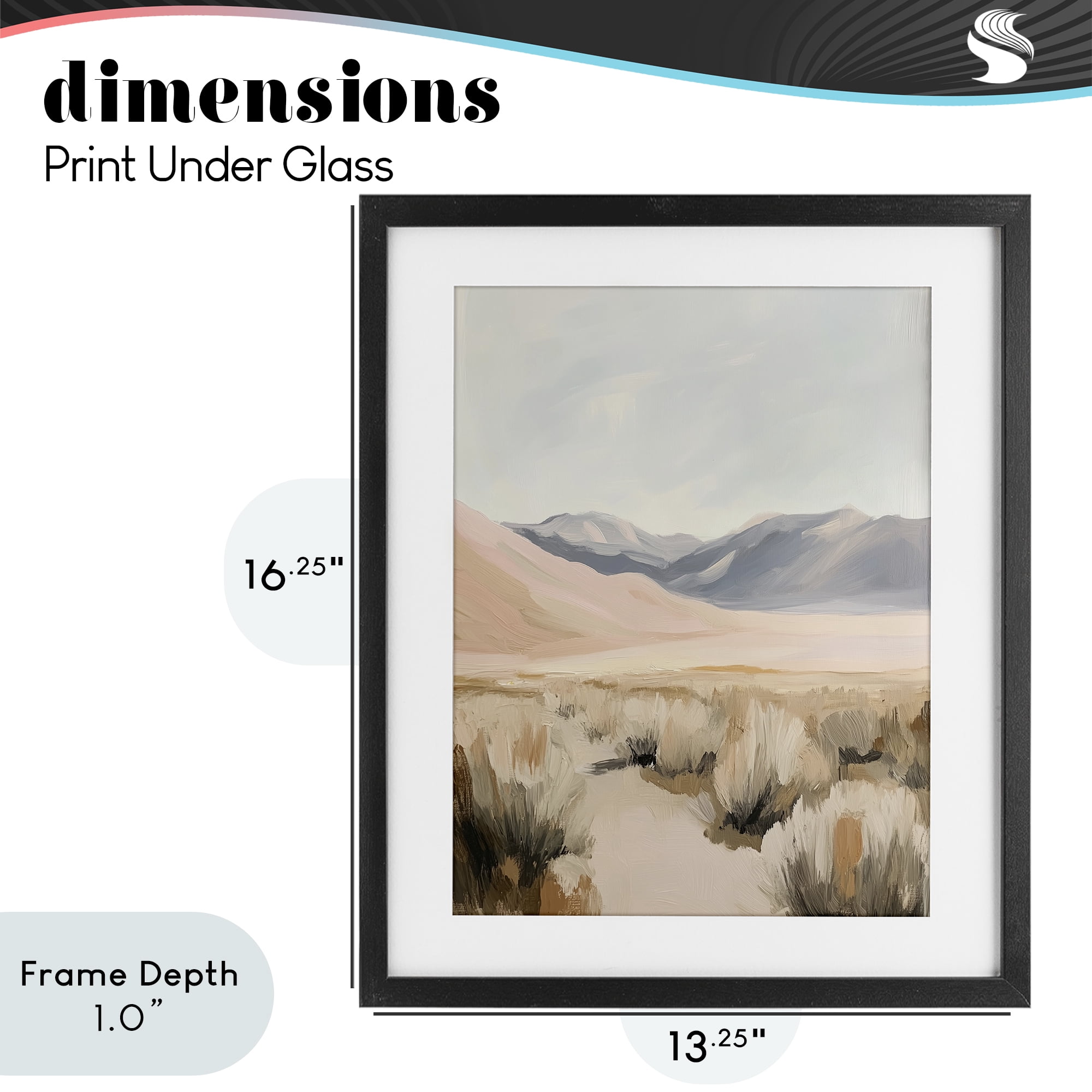 Stupell Industries Pastel Desert Solitude Black Framed Print Under Glass, design by Heidi Kuntz