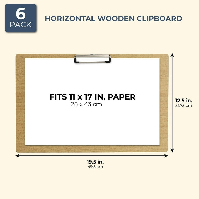 Landscape Clipboard with Low Profile Clip (19.5 x 12.5 in, 6 Pack)