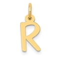 thumbnail image 1 of Diamond2Deal 14K Yellow Gold Small Slanted Block Letter R Initial Pendant for Women, 1 of 5