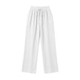 thumbnail image 6 of cfhntfmh Loose Cropped Pants for Women Wide Leg Drawstring Lounge Pants Elastic Waist Casual Trendy Pants, 6 of 7