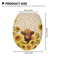 thumbnail image 6 of SEANATIVE Sunflower Toilet Seat Lid Cover Highland Cow Soft Standard Toilet Seat Covers with Elastic Edge Reusable Elongated Toilet Lid Covers Washable Toilet Protector Cover, 6 of 6