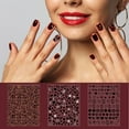 thumbnail image 4 of Yazhiji Maroon Nail Art Stickers Decals Nail Polish Stickers Nail Strips Decals (900+Designs) for Women, 4 of 9