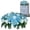 A_Blue, variant on Headstone Flowers – Artificial Cemetery Flowers for Grave, Artificial Roses and Chrysanthemums Mixed - Easy to Install Cemetery Flowers for Grave Saddle, Blue,.Red and White