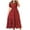 Red, variant on Njagoc3 Womens Square Neck Short Sleeve Dress - High Waist A-Line Silhouette with Defined Waist, Vintage-Inspired Pure Color Design for Casual to Dressy Occasions