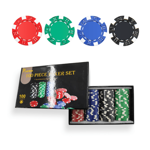 Poker Chips 100PCS Set Portable Size for Holdem Blackjack Gambling Walmart.com