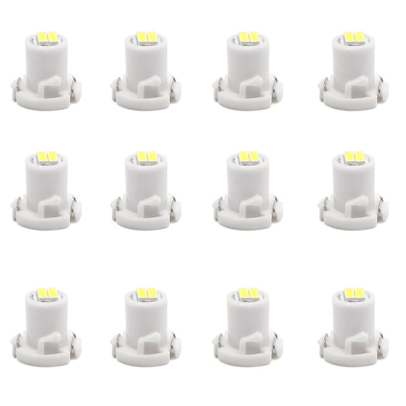 12pcs 12V T4.2 2-3014- White Car Interior Dashboard Panel Light Bulb