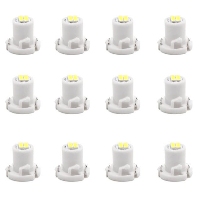 12Pcs Vehículo 12V T4,2 Bombilla LED Blanco 2-3014-SMD Luz de Panel Tablero de Coche