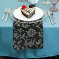 thumbnail image 4 of Nawy Carnations Black And Grey Floral Aesthetic Cloth Napkins, Reusable and Machine Washable 4 PCS, 4 of 7