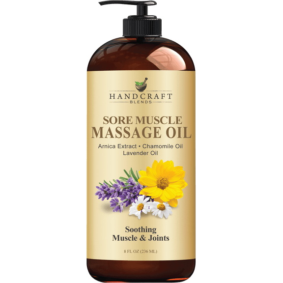 Handcraft Blends Soothing Massage Oil with Arnica & Peppermint, 8 oz