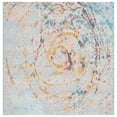 thumbnail image 3 of SAFAVIEH Barbados Braiden Abstract Indoor/Outdoor Area Rug, Light Blue/Yellow Rust, 6'6" x 6'6" Round, 3 of 3